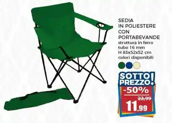 Happy Casa Sedia in Poliestere con Portabevande H 83x52x52 cm offerta