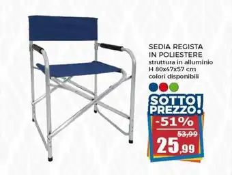 Happy Casa Sedia Regista in Poliestere H 80x47x57 cm offerta