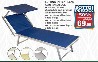 Happy Casa Lettino in Textilene con Parasole offerta