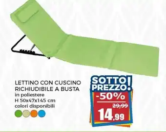 Happy Casa Lettino con Cuscino Richiudibile a Busta H 50x47x145 cm offerta