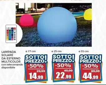 Happy Casa Lampada Solare da Esterno Multicolor ø 35 cm offerta