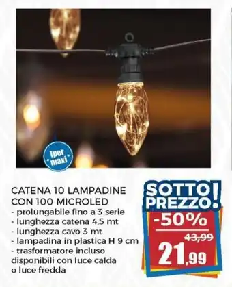 Happy Casa Catena 10 Lampadine con 100 Microled offerta
