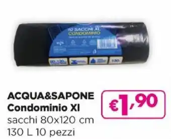 Acqua & Sapone Acqua & Sapone Condominio Xl sacchi 80x120cm 130 L 10 pezzi offerta