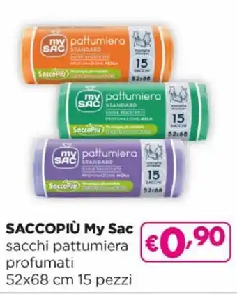 Acqua & Sapone Saccopiù My Sac sacchi pattumiera profumati 52x68 cm 15 pezzi offerta