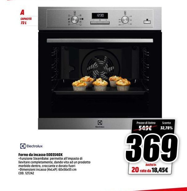 Forno da incasso electrolux offerta di MediaWorld