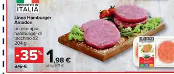 Carrefour Iper Linea hamburger amadori - es. hamburger di tacchino x2 240g offerta