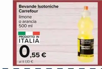 Bevande isotoniche carrefour limone o arancia 500ml
