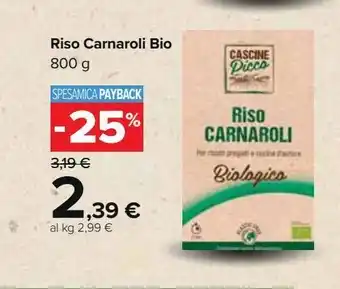 Carrefour Iper Riso carnaroli bio 800g offerta