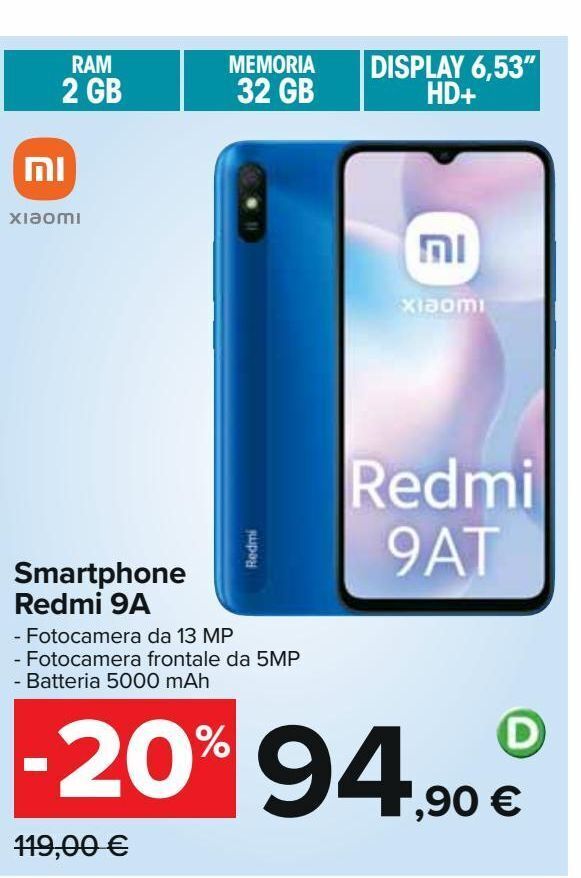 Smartphone xiaomi redmi 9a offerta di Carrefour Iper