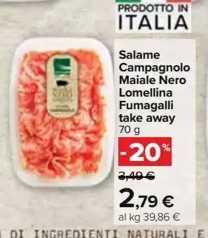 Salame campagnolo maiale nero lomellina +fumagalli take away 70g