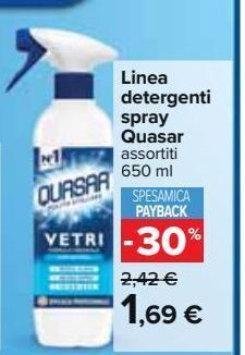 Linea detergenti spray quasar assortiti 650 ml