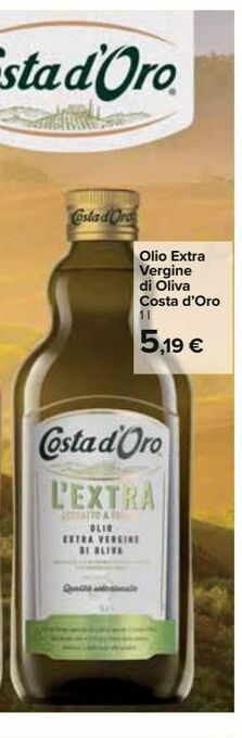 Carrefour Iper Olio extra vergine di oliva costa d'oro 1 l offerta