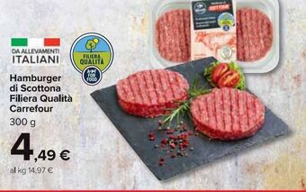 Carrefour Market Hamburger di scottona filiera qualità carrefour 300 g offerta