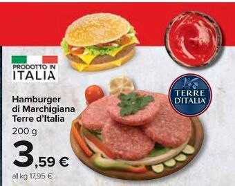 Hamburger di marchigiana terre d'italia 200 g