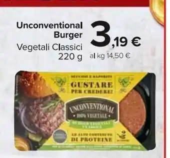 Carrefour Market Unconventional burger vegetali classici 220 g offerta