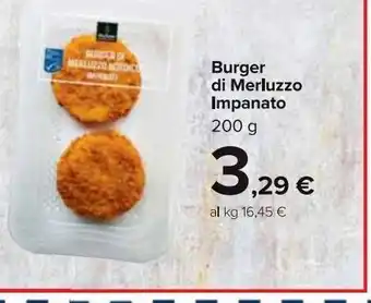 Carrefour Market Burger di merluzzo impanato 200g offerta