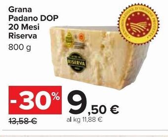 Carrefour Market Grana padano dop 20 mesi riserva 800g offerta