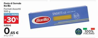 Carrefour Market Pasta di semola barilla formati assortiti 500 g offerta