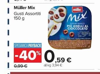 Carrefour Market Muller mix gusti assortiti 150g offerta