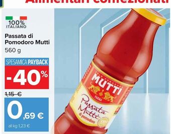 Carrefour Market Passata di pomodoro mutti 560g offerta