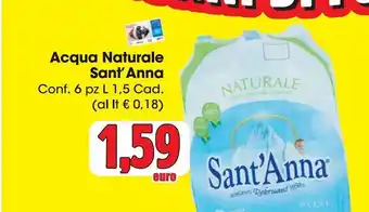 Carrefour Market Acqua naturale sant'anna conf 6 pz l 1.5 cad offerta