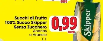 Carrefour Market Succhi di frutta 100% succo skipper senza zucchero anans o arancio l 1 offerta