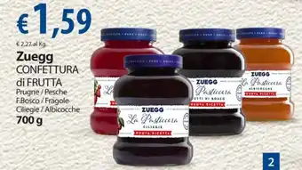 Extra Supermercati Zuegg Confettura di Frutta Prugne/Pesche F.Bosco/Fragole Ciliegie/Albicocche 700 g offerta