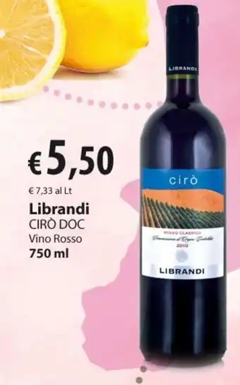 Extra Supermercati Librandi Cirò DOC Vino Rosso 750 ml offerta