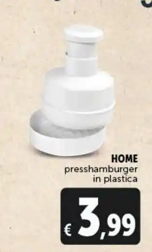Presshamburger in plastica home