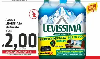 Paghi Poco Levissima Acqua Naturale lt 2x6 offerta