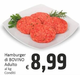 Paghi Poco Hamburger di Bovino Adulto Conditi offerta