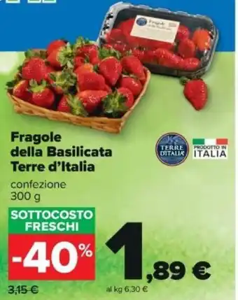 Carrefour Terre d'Italia Fragole della Basilicata 300 g offerta