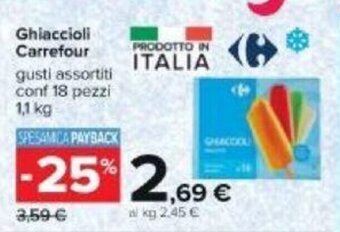 Carrefour Carrefour Ghiaccioli 18 pezzi 1,1 kg offerta