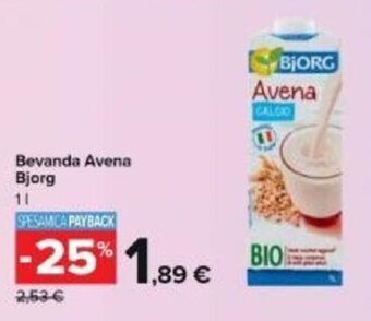 Carrefour Bjorg Bevanda Avena 1 l offerta