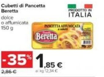 Carrefour Beretta Cubetti di Pancetta 150 g offerta