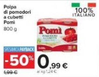 Carrefour Pomì Polpa di Pomodori a cubetti 800 g offerta