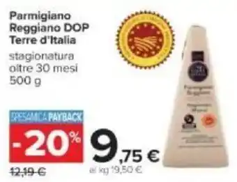 Carrefour Terre d'Italia Parmigiano Reggiano DOP 30 mesi 500 g offerta