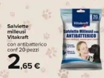 Carrefour Vitakraft Salviette milleusi 20 pezzi offerta