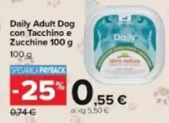 Carrefour Almo Nature Daily Adult Dog con Tacchino e Zucchine 100 g offerta