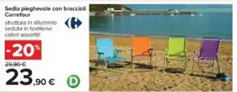 Carrefour Carrefour Sedia pieghevole con braccioli offerta