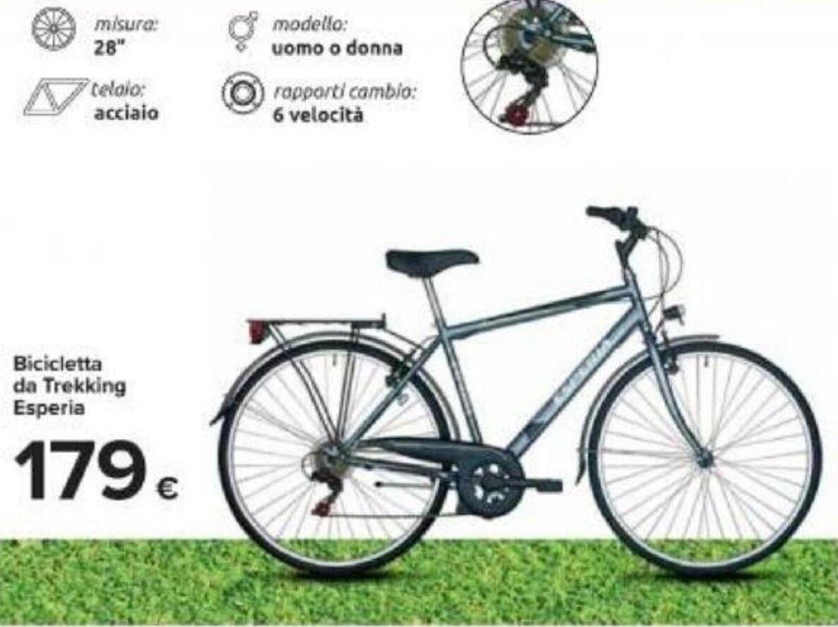 Bicicletta da Trekking Esperia offerta di Carrefour
