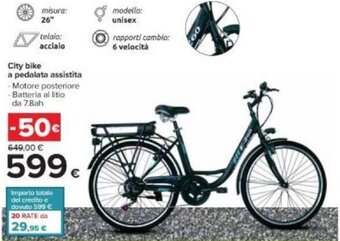 Carrefour City bike a pedalata assistita offerta