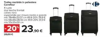 Carrefour Carrefour Trolley morbido in polliestere offerta
