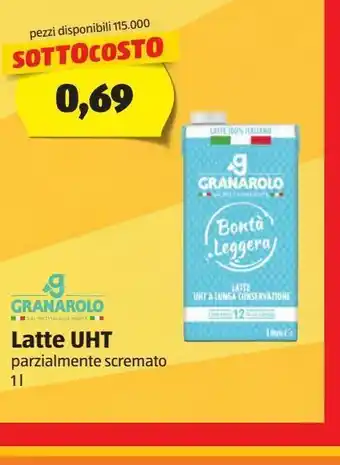 ALDI Latte parzialmente scremato granarolo 1 l offerta