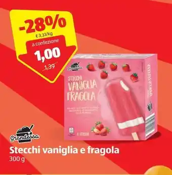 ALDI Grandessa stecchi vaniglia e fragola 300 g offerta