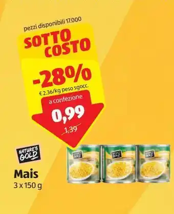 ALDI Mais 3x150g offerta