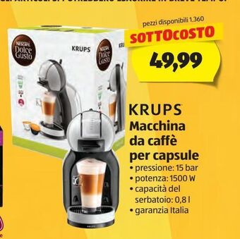 ALDI Krups macchina da caffè per capsule offerta