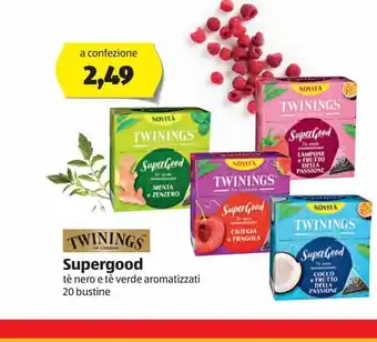 ALDI Twinings supergood tè nero e tè verde aromatizzati 20 bustine offerta