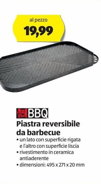 Bbq piastra reversibile da barbecue