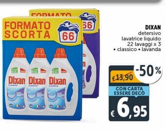 Deco Supermercati Dixan detersivo lavatrice liquido 22 lavaggi x 3 * classico * lavanda offerta